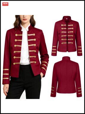 Victorian Military Jacket Steampunk Costume Formal Suit Polyester